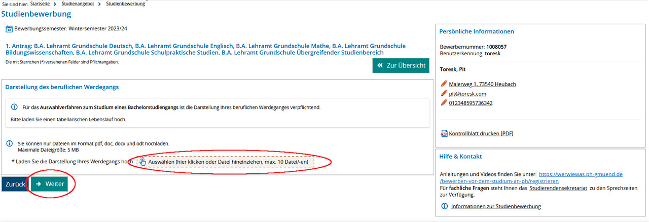Screenshot Campus Portal