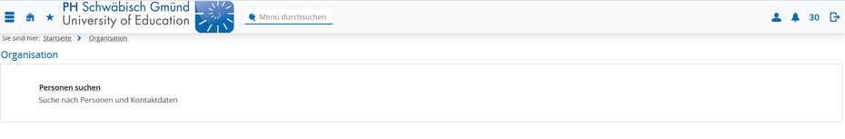 Screenshot Campus-Portal Organisation