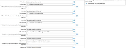 Screenshot Campus-Portal Bewerbungsantrag Lehramt Grundschule